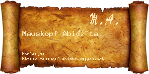 Mauskopf Abiáta névjegykártya